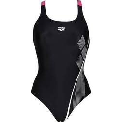 Arena Womens Graphic Pro back Swimsuit Black/Freak Rose