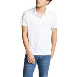 Vilebrequin Regular Fit Short Sleeve Linen Polo Shirt - White