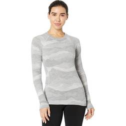 Smartwool Women's Classic Thermal Merino Base Layer Patter Crew Light Grey Mountain Scape