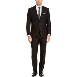 Van Heusen Men's Flex Plain Slim Fit Suits - Black Herringbone