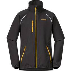 Bergans Girl's Sjoa Light Softshell Jacket - Solid Charcoal/Light Golden Yellow (7949)
