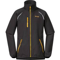 Bergans of Norway Girl's Sjoa Light Softshell Jacket - Solid Charcoal/Light Golden Yellow (7949)