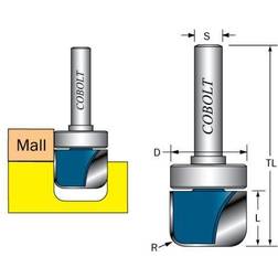 Cobolt Kanal/Skålfräs D=22 R=45