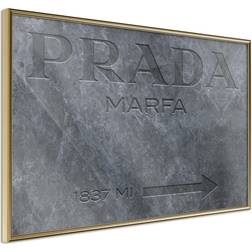 Artgeist Inramad Tavla - Prada Grey Guldram Poster