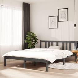 vidaXL grey, Solid Wood Bed Frame