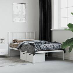 vidaXL Metal Bed Frame with Headboard 75 x 190 cm