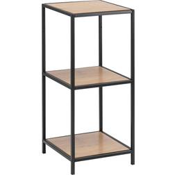 Nordform Seaford Narrow Black Metal Bookcase with 2 Oak Shelves Book Shelf