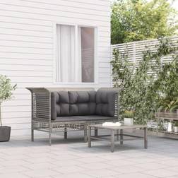 vidaXL Trädgårdssoffa hörnsektion dynor 2 Modulsoffa