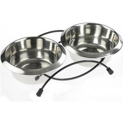 Classic twin feeder & dishes dogs, cats