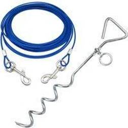 Bunty Dog Puppy Outdoor Tie Out Lead Leash Extension Wire Cable Metal Stake Anchor