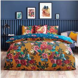 Furn Botanical Nadya Reversible Duvet Cover Pink, Orange, Brown, Yellow, Green