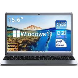 SGIN Laptop 15.6 Inch 4GB DDR4 128GB SSD, Windows 11 Laptop with Intel Celeron, up to 2.8GHz, Mini HDMI, 2.4/5.0G WiFi, 2 x USB 3.0, Expandable Storage 512GB TF