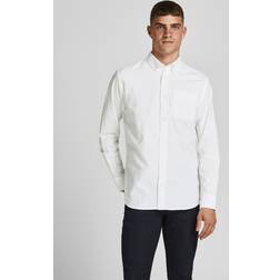 Jack & Jones Herren Jprbrook Oxford L/S Noos Shirt, Weiß