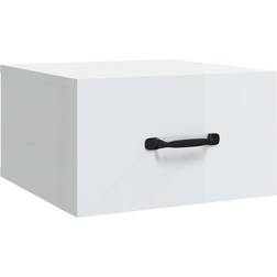 vidaXL 812864 High Gloss White Comodino 35x35cm