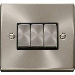 Click Deco 2 Way Plate Switch Satin Chrome 10 AX VPSC413B