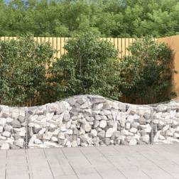vidaXL Arched Gabion Baskets 6 pcs 200x50x60/80 cm Galvanised Iron