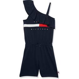 Tommy Hilfiger Girls' Sleeveless Knit Romper, Navy Tina