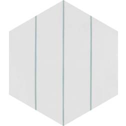 Merola Tile Porto Savona Hex Aqua 8.63" Porcelain Floor and Wall Tile White