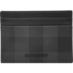 Burberry Check Card Case - Charcoal