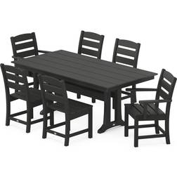 Polywood Lakeside 7-Piece Farmhouse Patio Dining Set