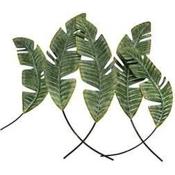 Metal Tropical Leaf Wall Hanging Sculpture Coastal Plant