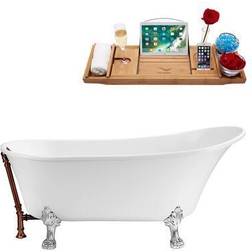 Streamline 63 Acrylic Clawfoot Non-Whirlpool Bathtub Clawfeet,Matte Oil