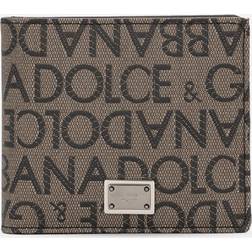 Dolce & Gabbana Brown Black Jacquard Bifold Wallet - UNI