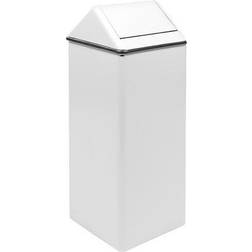 1411HTWH 21 Gallon White Steel Receptacle with Swing Top Lid