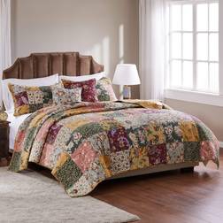 Greenland Home Fashions Antique Chic 5-Piece Bedspread Multicolor, Pink