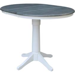 International Concepts White/Heather Gray Oval Extent Top Pedestal Dining Table