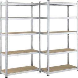 Juskys Basic Storage Rack Silver/Grey Regalsystem 90x180cm 2Stk.