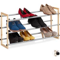 Relaxdays Extendible Open Storage Stand 118 cm Shoe Rack