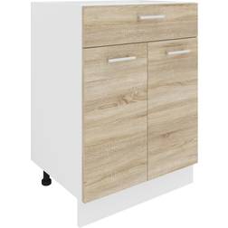 VCM Esilo Køkken 60 cm 2 Låger 1 Skuffe Hvid Rullebord