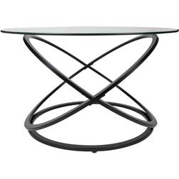 Danya B 31.5" Round Galaxy Clear Tempered Glass Coffee Table