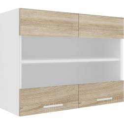 VCM Väggskåp Esilo 2 Glass Doors 80 cm Rullbord