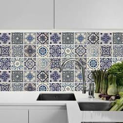 Walplus Malaga Spanish Blue Backsplash Tile Stickers Blue