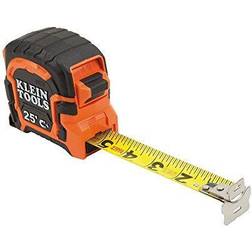 Klein Tools 86225 25-Foot Double Hook Magnetic with Finger Brake, Easy Read Bold Lines Measurement Tape