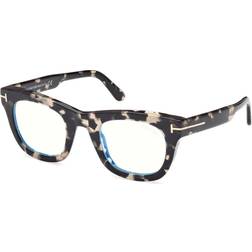 Tom Ford Gray Blue-Block Square SHINY GREY HAVANA/BL UNI