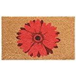 Rubber-Cal Daisy Flower Door Mat Green, Red