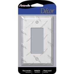 AMERELLE Chrome 1-Gang Decorator/Rocker Wall Plate 1-Pack Grey