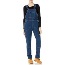 Dickies Damen Denim Double Front Bib Overalls, Stone Wash