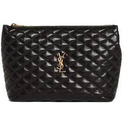 Saint Laurent New Gaby Quilted Leather Clutch - Black