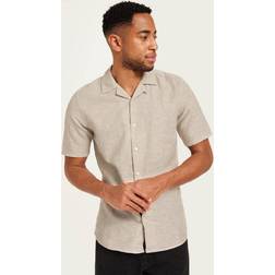Only & Sons Caiden Slim Fit Resort Collar Shirt Beige