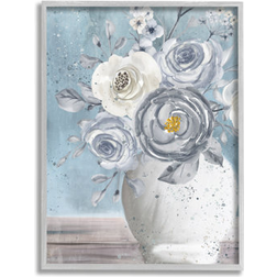 Stupell Industries Speckled Flower Arrangement Vase Varied Blooms Painting Framed Art