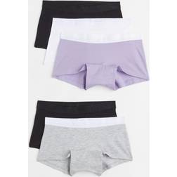 H&M Bomuld Boxertrusser5-pak - Light Purple/Black