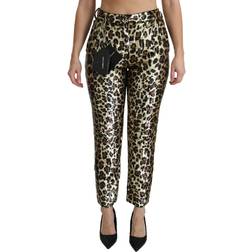 Dolce & Gabbana Sequined High Waist Pants - Gold/Brown