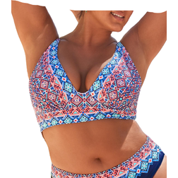 Swimsuits For All Synergy Longline Underwire Bikini Top -Blue Boho