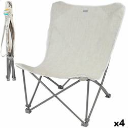 Hopfällbar campingstol Aktive Beige 78 x 90 x 76 cm 4 antal