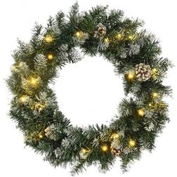 vidaXL Weihnachtskranz mit LED-Leuchten 60 cm Grün Weihnachtsleuchte