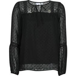 Vila Detailed Long-Sleeved Blouse - Black